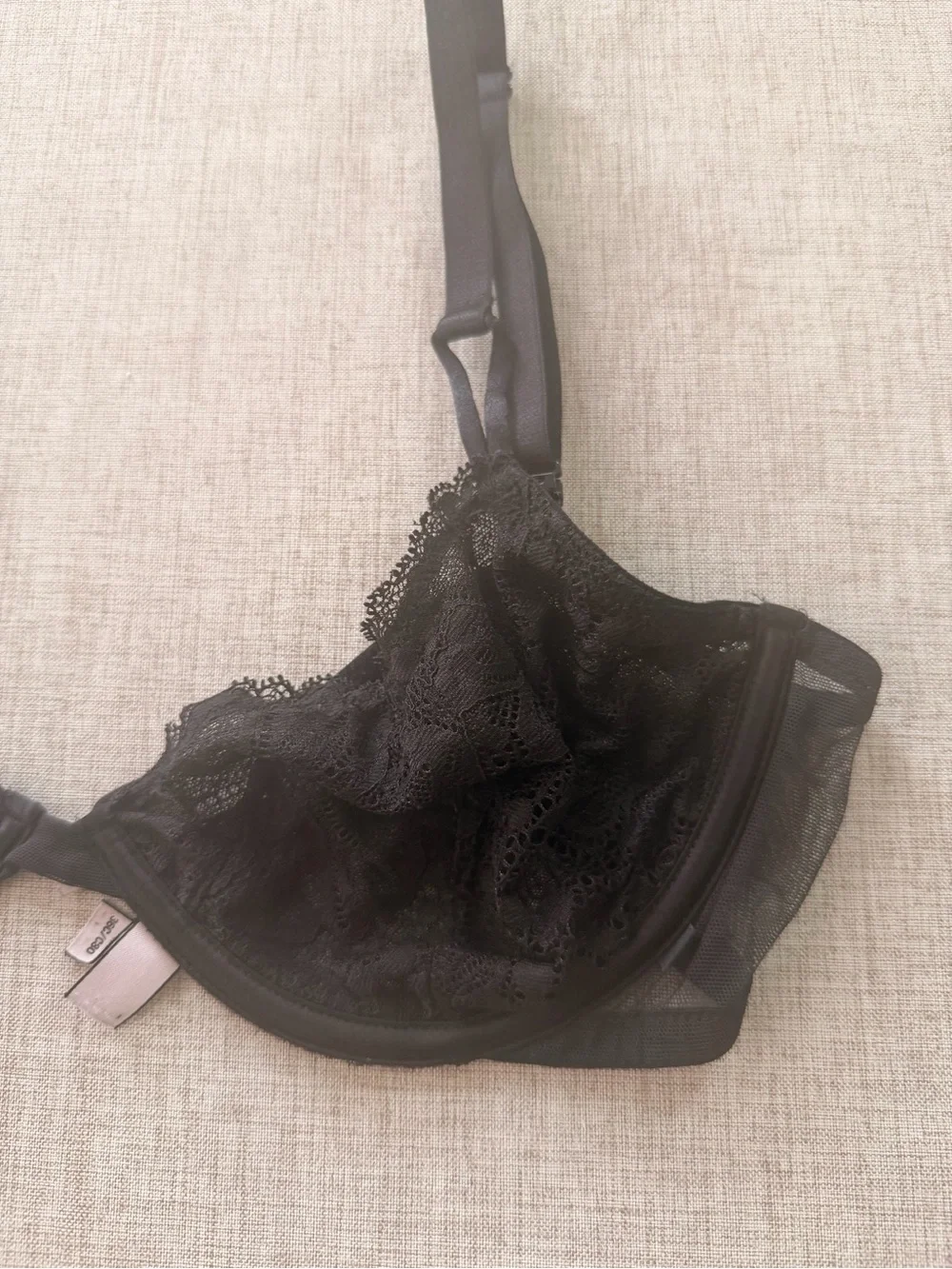 Victoria's Secret Unlined Black Underwire Lace Demi Bra size 36C